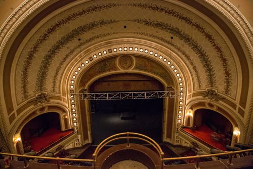 The view from the "gods", the top level of the  Burton Cummings Theatre in Winnipeg on Friday, March 21, 2014. True North is taking over the management of the theatre and has many necessary upgrades planned. (Photo by Crystal Schick/Winnipeg Free Press)