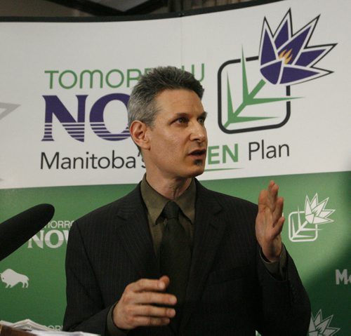 Gideon Forman, executive director, Canadian Association of Physicians for the Environment at the province's news conference Tuesday to announce  the new rules for the use of pesticides. Bruce Owen story. Wayne Glowacki / Winnipeg Free Press April 22   2014