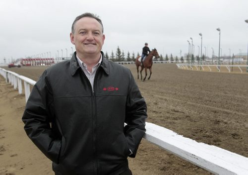 Sports. Darren Dunn, CEO by the track at Assiniboia Downs. For Paul Wiecek story.  Wayne Glowacki / Winnipeg Free Press April 24   2014