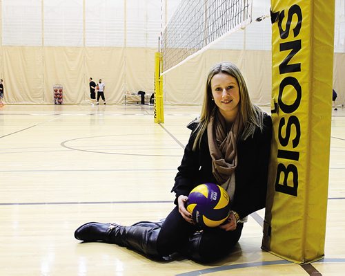 Canstar Community News (03/04/2014)- Brittany Habing (21) from East St. Paul is a volleyball setter and the 2013/14 Bison female Athlete of the year.(STEPHCROSIER/CANSTARNEWS)
