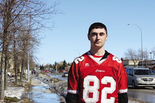 Canstar Community News (02/04/2014)- Anthony Dyck, 18, a wide receiver just signed with the University of Manitoba Bisons for the 2014 season. High school was Kelvin, lives in St. Vital. (STEPHCROSIER/CANSTARNEWS)