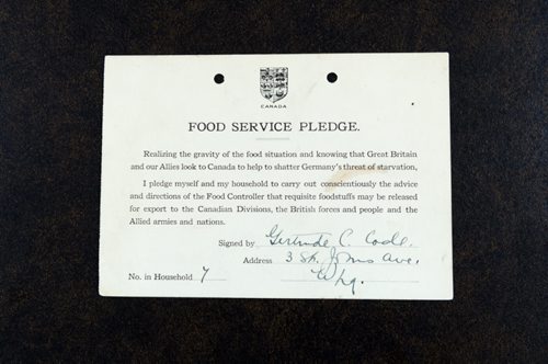 World War One document, Gertrude C. Code fonds, Archives of Manitoba.  EMILY CUMMING / WINNIPEG FREE PRESS