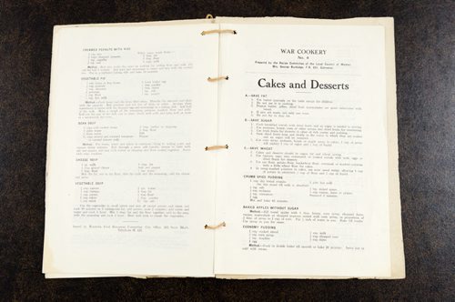 "War Cookery" a 1918 cookbook from World War One, part of the Gertrude C. Code fonds, Archives of Manitoba.  EMILY CUMMING / WINNIPEG FREE PRESS  (8 of 10)