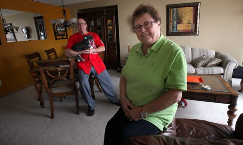 Bruce and Linda Ward, a "billet" family that hosts Goldeye players during the baseball season. See Melissa Martin's story. April 25, 2914 - (Phil Hossack / Winnipeg Free Press)