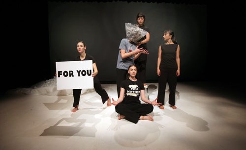 Dancers in "Eat All You Want/The Top?" rehearse at the Asper Center Theater at U of W Tuesday. See Randall King's story. April 29, 2014-(Phil Hossack / Winnipeg Free Press)