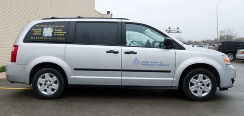 A van donated by the Freemasons of Manitoba to the Canadian Cancer Society for the Freemasons Cancer Car Program.  Freemasons volunteer their time to drive cancer patients to receive treatment.  EMILY CUMMING / WINNIPEG FREE PRESS
