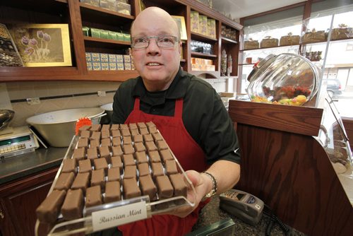 May 3, 2014 - 140503  - Fred Morden, owner of Mordens' of Winnipeg, a chocolatier who is celebrating the company's 55 anniversary is photographed in his Sargent Avenue store Saturday, May 3, 2014. John Woods / Winnipeg Free Press