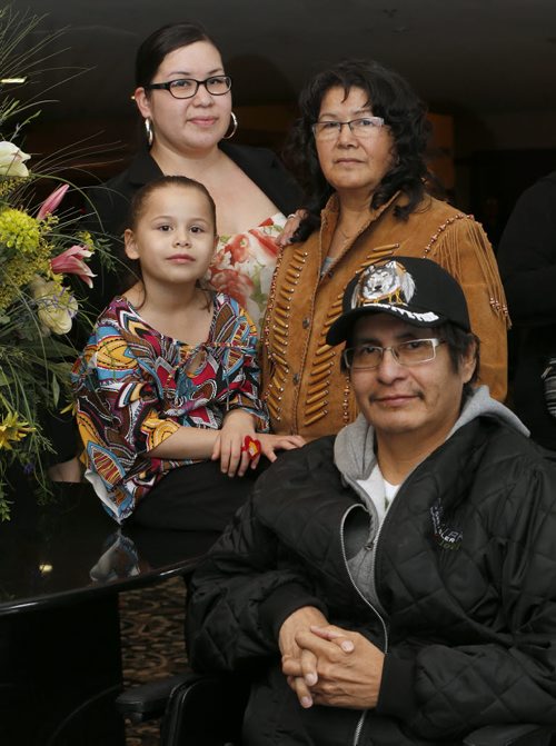 Mother's Day feature  Amy Leveque , daughter Autumn age 6 , mother (of Amy) Hilda Leveque  and dad Howard ,  May 8  2014 / KEN GIGLIOTTI / WINNIPEG FREE PRESS
