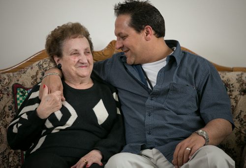 Agostino Richichi with his mother Angelina (double checking spelling on name) For Mother's Day Saturday special 140507 - Wednesday, May 07, 2014 - (Melissa Tait / Winnipeg Free Press)