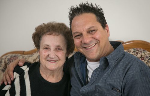 Agostino Richichi with his mother Angelina (double checking spelling on name) For Mother's Day Saturday special 140507 - Wednesday, May 07, 2014 - (Melissa Tait / Winnipeg Free Press)