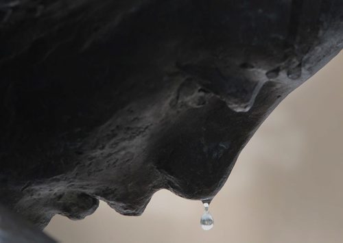 A water droplet slide off the DREAM statue at the Leo Mol sculpture garden at Assiniboine Park Standup photo- May 12, 2014   (JOE BRYKSA / WINNIPEG FREE PRESS)