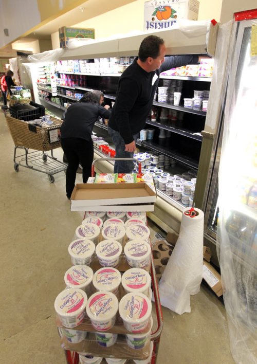 Co-op food store being set up where the Safeway in Southdale was. A behind-the-scenes look at creating a new Co-op food store. BORIS MINKEVICH / WINNIPEG FREE PRESS  May 14, 2014
