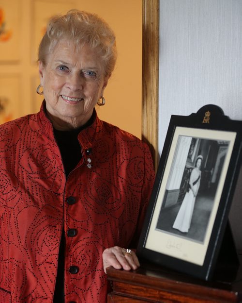 Pearl McGonigal, former Lt. Gov. and an autographed photo of Queen Elizabeth II, Wednesday, May 14, 2014. (TREVOR HAGAN/WINNIPEG FREE PRESS)