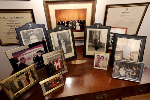 A collection of photos that Pearl McGonigal, former Lt. Gov. has from past Royals visits, Wednesday, May 14, 2014. (TREVOR HAGAN/WINNIPEG FREE PRESS)