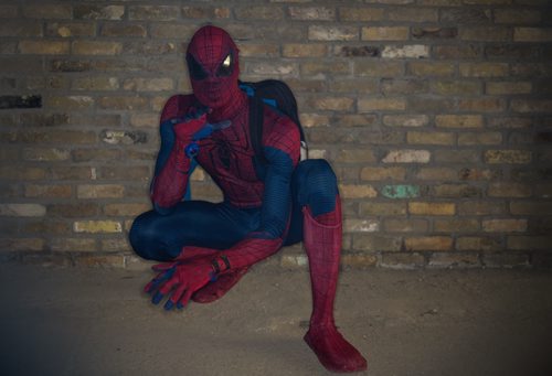 Gregory Marrast has been dressing up as Spiderman, Iron Man, Optimus Prime and Elmo for four years - for parties, summer festivals, the Ex, you name it. 130515 - Thursday, May 15, 2013 -  (MIKE DEAL / WINNIPEG FREE PRESS)