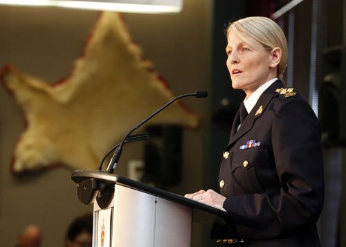 Deputy Commissioner Janice Armstrong , speaks about the report  RCMP releases National Operational Review on Missing and Murdered Aboriginal Women , identifying 1,181 aboriginal  women across Canada since 1980 . May16 2014 / KEN GIGLIOTTI / WINNIPEG FREE PRESS
