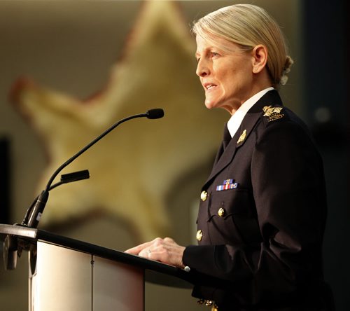 Deputy Commissioner Janice Armstrong , speaks about the report  RCMP releases National Operational Review on Missing and Murdered Aboriginal Women , identifying 1,181 aboriginal  women across Canada since 1980 . May16 2014 / KEN GIGLIOTTI / WINNIPEG FREE PRESS