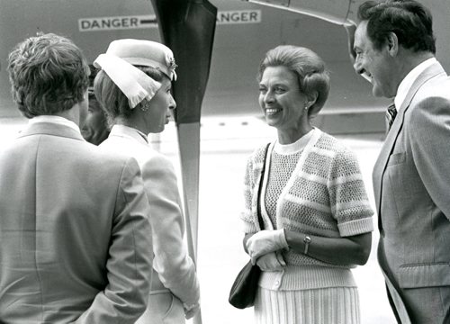 Royal Tour - 1982 Princess Anne says farewell to Pearl and Merv McGonigal. Glen Olsen/Winnipeg Free press