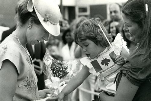 Princess Anne meets the public in Selkirk during the 1982 Royal Tour.  James Haggarty/Winnipeg Free Press