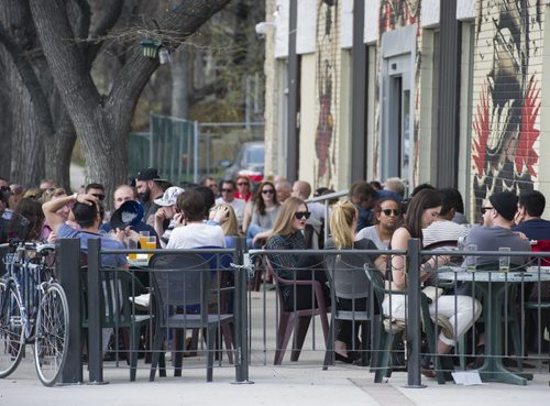 140517 Winnipeg - DAVID LIPNOWSKI / WINNIPEG FREE PRESS (May 17, 2014)  The patio was packed at Bar Italia on Corydon on a warm Saturday afternoon.