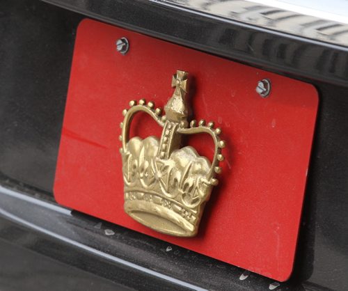 His Royal Highness Prince Charles royal plate on his car during his visit to Winnipeg - Bruce Owen story- May 21, 2014   (JOE BRYKSA / WINNIPEG FREE PRESS)