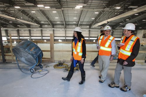 Dr. Lloyd Axworthy on a tour of the University of Winnipeg RecPlex which is still under construction. 140522 - Thursday, May 22, 2014 -  (MIKE DEAL / WINNIPEG FREE PRESS)