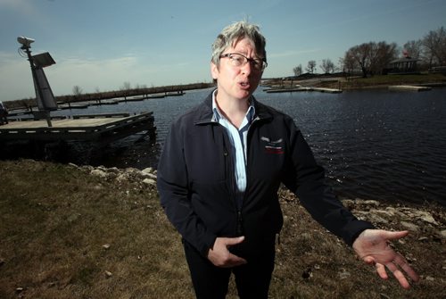 Laureen Janusz, a Fisheries Biologist comments  at the harbor in Winnnipeg Beach Friday. See Larry Kush story. May 23, 2015 - (Phil Hossac / Winnipeg Free Press)