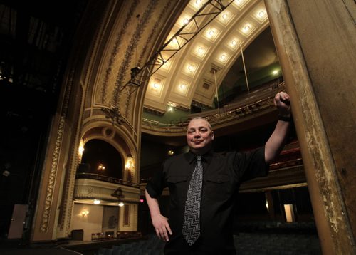 House Technician Kenny Jackson in the Burton Cummings Theatre.  For the 100th anniversary of the sinking of the Duchess of Ireland, the worst maritime disaster with over 1,000 dead including two very prominent English actors, Laurence Irving and Mabel Hackney. Kevin Prokosh story  Wayne Glowacki / Winnipeg Free Press May 23 2014