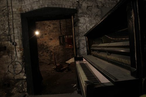 An old piano by the former coal storage room in the basement of the Burton Cummings Theatre.  For the 100th anniversary of the sinking of the Duchess of Ireland, the worst maritime disaster with over 1,000 dead including two very prominent English actors, Laurence Irving and Mabel Hackney. Kevin Prokosh story  Wayne Glowacki / Winnipeg Free Press May 23 2014