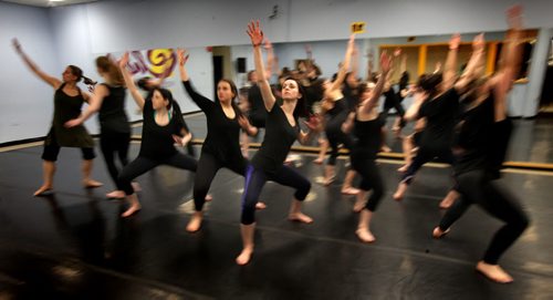 Chai Folk Ensemble dancers rehearse at their Notre Dame ave studio. FOR PHOTO PAGE - May 15, 2014 - (Phil Hossack / Winnipeg Free Press)