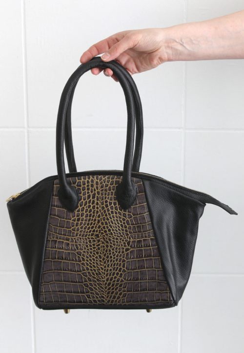 Barbara & Cecile line of purses designed by Monica Jones, 29yrs-Gold Croc Billie handbag- $355 - Connie Tamoto story- May 26, 2014   (JOE BRYKSA / WINNIPEG FREE PRESS)