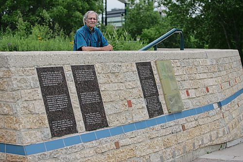 BORIS MINKEVICH / WINNIPEG FREE PRESS  070709 Archaeologist Sid Kroker poses for a photo at The Forks along the history wall by the boat docks.