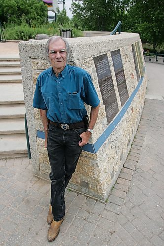 BORIS MINKEVICH / WINNIPEG FREE PRESS  070709 Archaeologist Sid Kroker poses for a photo at The Forks along the history wall by the boat docks.