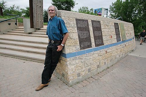 BORIS MINKEVICH / WINNIPEG FREE PRESS  070709 Archaeologist Sid Kroker poses for a photo at The Forks along the history wall by the boat docks.