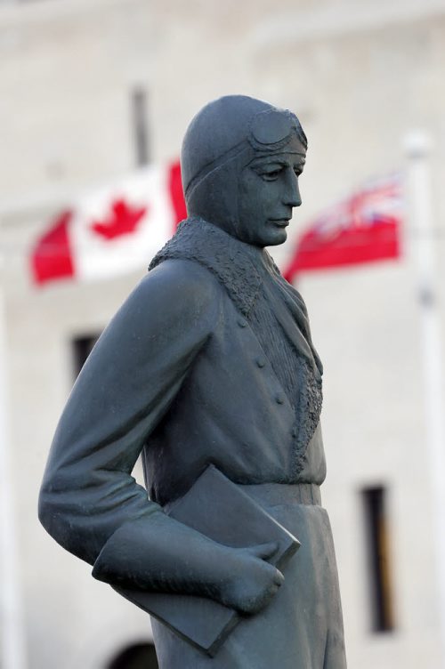 Stdup - Memorial Park Statue of  Winnipeg's William Stephenson The Intrepid Allies Project -WINNIPEG, Manitoba: On Tuesday the 3rd of June 2014, The Intrepid Society of Canada will present the first of four limited edition artist proofs of a new bronze maquette of Sir William Stephenson, created by celebrated Manitoba artist Erin Brown, to Canada House in London England. It will be accepted by Gordon Campbell, the Canadian High Commissioner to the United Kingdom at his residence to coincide with the celebration of the 70th anniversary of DDay. The event will commemorate the courage and sacrifice of the members of the British Security Coordination unit and the Allied Secret Services for their critical contribution to the Allied cause in bringing freedom to the people of occupied Europe during the Second World War and in the preparation for the invasion of France by the Allies on DDay the 6th of June 1944. The Honourary Colonel of the Fort Garry Horse, Brian Hastings will present the bronze maquette which will be included in the permanent art collection at Canada House on completion of the building renovations. Over fifty members and guests of the Intrepid Society and The Fort Garry Horse, a Winnipeg regiment, who were in the vanguard of the Normandy invasion, will be in attendance along with local dignitaries and representatives from the government of Manitoba. A second presentation of the bronze maquette will be presented to the Juno Beach Centre in Normandy France on Monday June 9th to honour and commemorate the sacrifices of the French Resistance during the events leading up to the invasion on the 6th of June 1944. This will mark the first time that an allied nation has recognized their efforts. This bronze maquette will be presented by Honourary Colonel Andrew Paterson, formerly of the Fort Garry Horse. The event will be attended by over one hundred guests including members of The Royal Winnipeg Rifles, a Manitoba regiment that participated in the landings on Jun, May 29 2014 / KEN GIGLIOTTI / WINNIPEG FREE PRESS