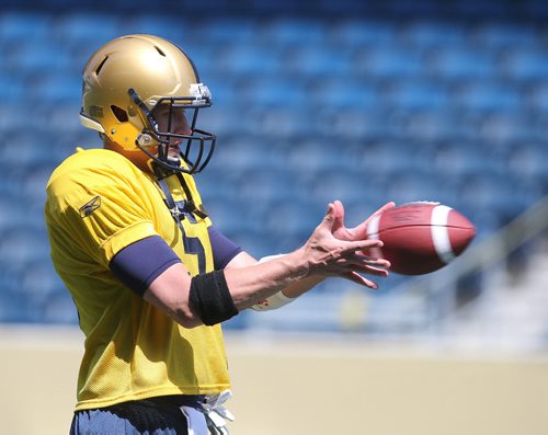 Winnipeg Blue Bombers QB Drew Willy takes part in football practice at Investors Group Field on Thurs., May 29, 2014. Photo by Jason Halstead/Winnipeg Free Press