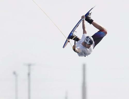 June 1, 2014 - 140601  - Ryan Karklin catches air off a jump at Adrenalin Adventures Sunday, June 1, 2014.  John Woods / Winnipeg Free Press