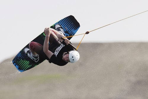 June 1, 2014 - 140601  - Carter Retchuk catches air off a jump at Adrenalin Adventures Sunday, June 1, 2014.  John Woods / Winnipeg Free Press