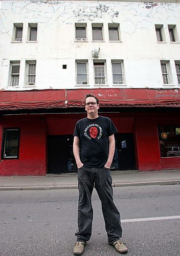 BORIS MINKEVICH / WINNIPEG FREE PRESS  070710 Sam Smith of the Collective Cabaret poses for a photo in front of the Osborne Village music venue.