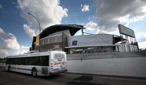 City Buses and stadium.....See story. June 5, 2014 - (Phil Hossack / Winnipeg Free Press)