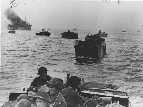 Canadian Troops aboard a landing craft prior to landing on Normandy Beach D-Day Canada World War 2, d day.