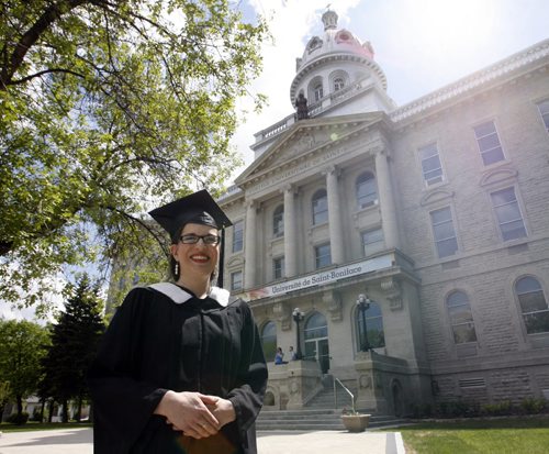 Rachelle Rocque, graduated with a Bachelor of Education degree from Universite de Saint-Boniface on Monday. Kevin Rollason story Wayne Glowacki / Winnipeg Free Press June 9 2014