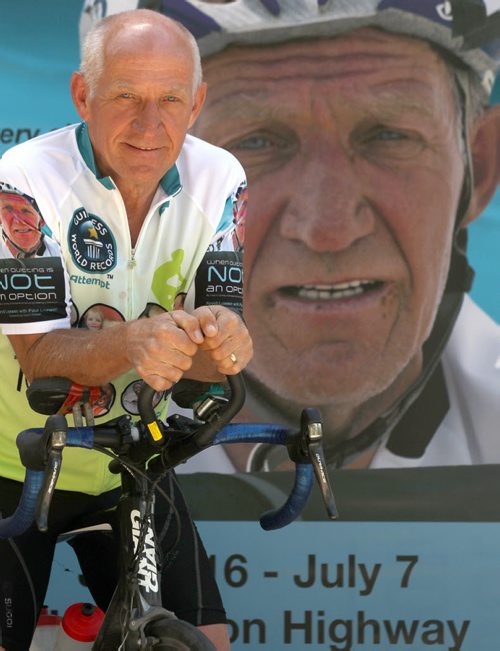 Arvid Loewen: 57 year old sets out next Monday to break Guinness World Record for riding 10,000 km.-  See Geoff Krybyson story- June 09, 2014   (JOE BRYKSA / WINNIPEG FREE PRESS)