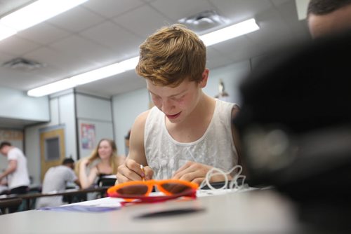 Griffin in Spanish class.  Former Windsor School students face new challenges and take on new responsibilities in their first year in grade nine at Glen Lawn Collegiate. See Doug Speirs story.  June 04, 2014 Ruth Bonneville / Winnipeg Free Press