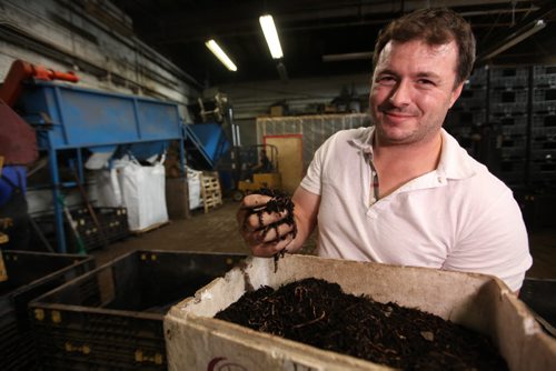 Dale Overton who owns Overton Environmental Enterprise Inc. Overton is a finalist for a $100,000 national young entrepreneur award.  His business involves growing worms  to create a environmentally friendly compost.  See Cash story.  June 10, 2014 Ruth Bonneville / Winnipeg Free Press