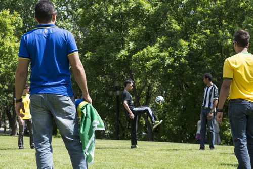 Many soccer fans gathered at Stephen Juba Park on Thursday for the World Cup pre game party to show love for their teams and play soccer. Sarah Taylor / Winnipeg Free Press