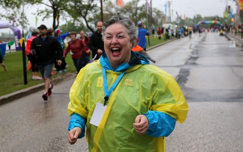Shirley Lumb, executive director of the Manitoba Marathon at the University of Manitoba, Sunday, June 15, 2014. (TREVOR HAGAN/WINNIPEG FREE PRESS)