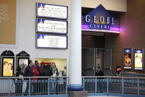 June 15, 2014 - 140615  -  Movie-goers enter the Globe Cinema for the last showing Sunday, June 15, 2014. John Woods / Winnipeg Free Press