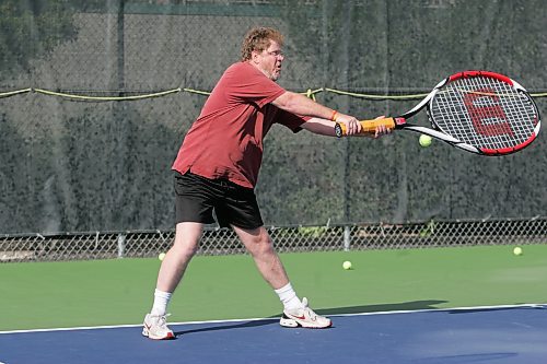 BORIS MINKEVICH / WINNIPEG FREE PRESS 070712 Alex Gravina is a tennis champ and hammered balls at Doug Speirs.