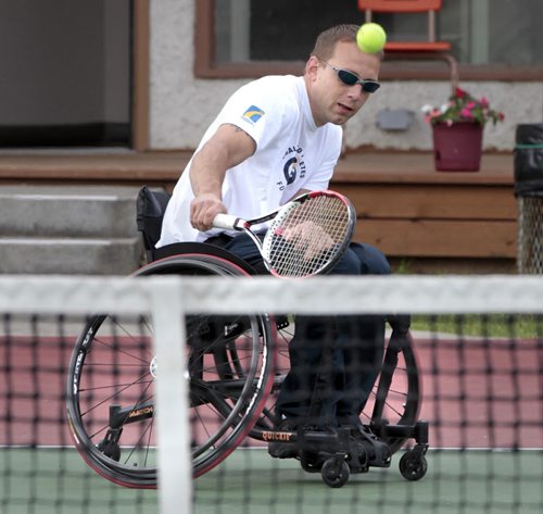 Tennis player Jason Betker  at the Deer Lodge Tennis Club. For feature on up coming wheelchair tennis event. Geoff Kirbyson story. Wayne Glowacki/Winnipeg Free Press June 17 2014